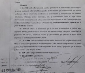 Resolución del año 2019, que da cuenta del antecedente de Walter Garay en una causa con similares características.