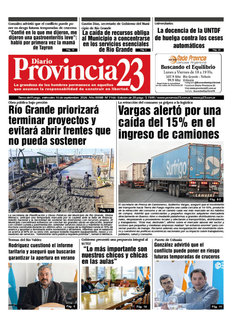 Tapa Diario Provincia 23 N° 7171