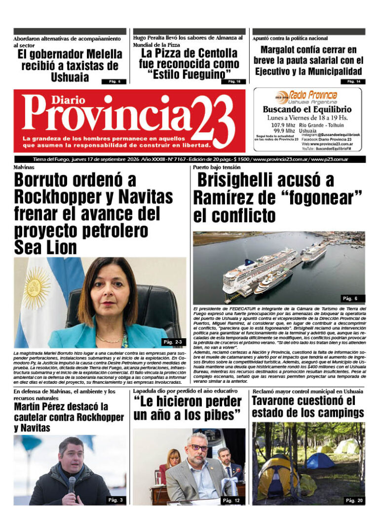 Tapa Diario Provincia 23 N° 7172