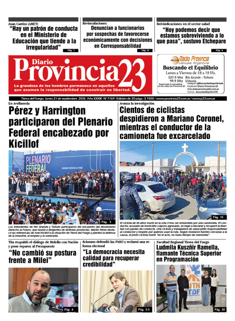 Tapa Diario Provincia 23 N° 7174