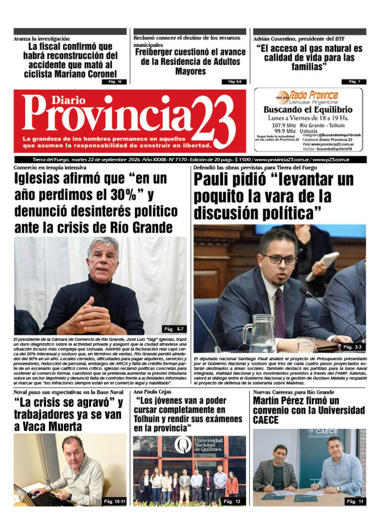 Tapa Diario Provincia 23 N° 7175