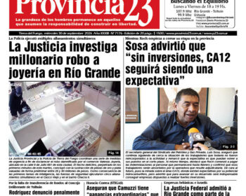 Tapa Diario Provincia 23 N° 7181