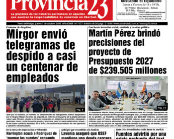 Tapa Diario Provincia 23 N° 7182