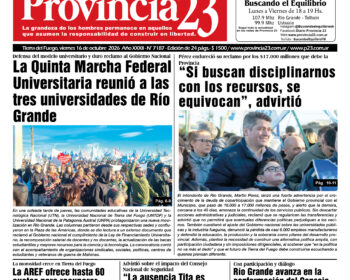 Tapa Diario Provincia 23 N° 7192