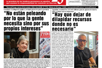 Tapa Diario Provincia 23 N° 7202